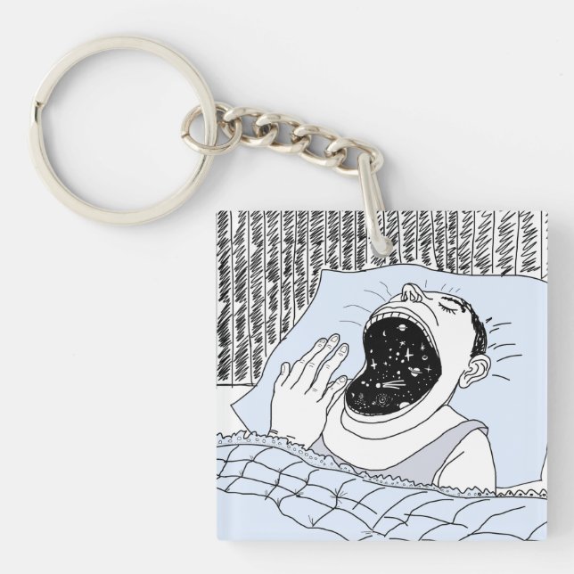 Porte-clefs homme et cosmos (Devant)