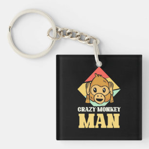 Porte-clefs Homme fou de singe
