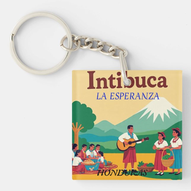 Porte-clefs  Honduras INTIBUCA Retro poster (Devant)