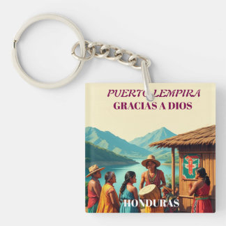 Porte-clefs  Honduras Puerto LEMPIRA Retro poster