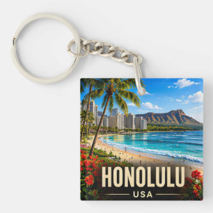Porte-clefs Honolulu Hawaï États-Unis Plage Waikiki Pacifique