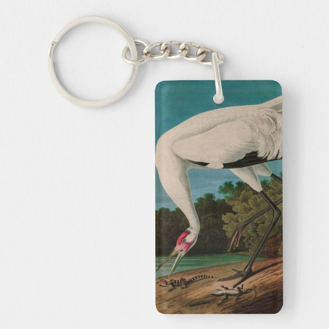 Porte-clefs Hooping Crane Birds of America Audubon Print (Devant)