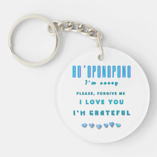 Porte-clefs Ho'oponopono Mantra de guérison - Bleu clair Spiri