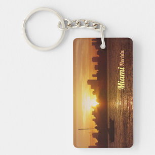 Porte-clefs Horizon de coucher du soleil de Miami sans votre