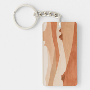 Porte-clefs Horizon de désert abstrait, un paysage minimal cha