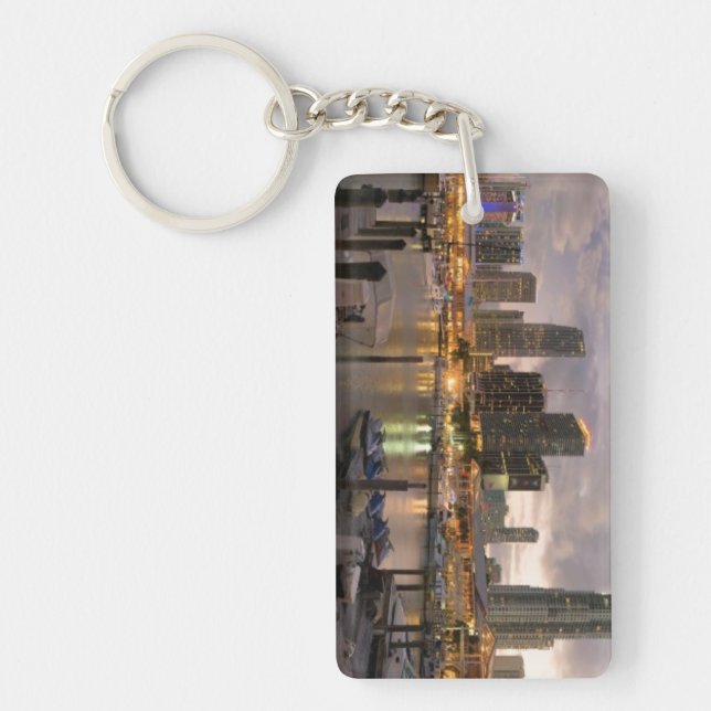 Porte-clefs Horizon financier de Miami au crépuscule (Devant)