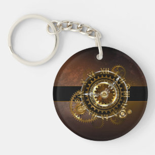 Porte-clefs Horloge Steampunk avec des engrenages anciens