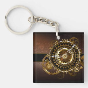 Porte-clefs Horloge Steampunk avec des engrenages anciens