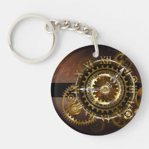 Porte-clefs Horloge Steampunk avec des engrenages anciens