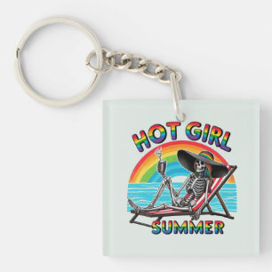 Porte-clefs Hot Girl Summer Skeleton Retro Beach Design
