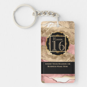Porte-clefs Hôtel lodge resort rose de l'or géode marbre DO-
