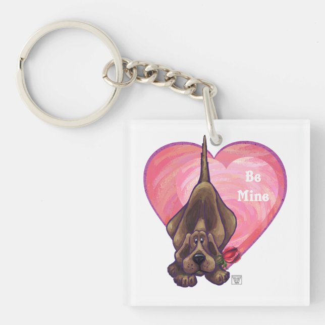 Porte-clefs Hound Dog Valentine's Day (Devant)