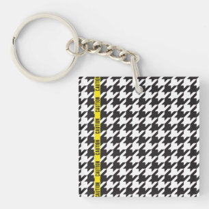 Porte-clefs Houndstooth enveloppé dans la prudence