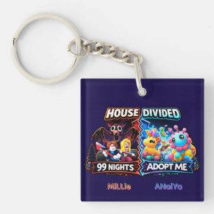 Porte-clefs House Divided 99 Nuits vs Adopt Me Neon Horreur