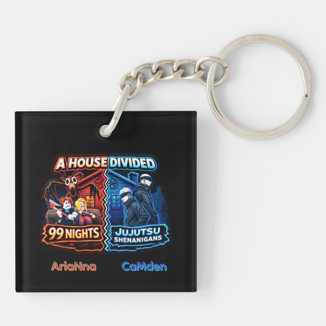 Porte-clefs House Divided 99 Nuits vs Jujutsu Shenanigans (Dos)