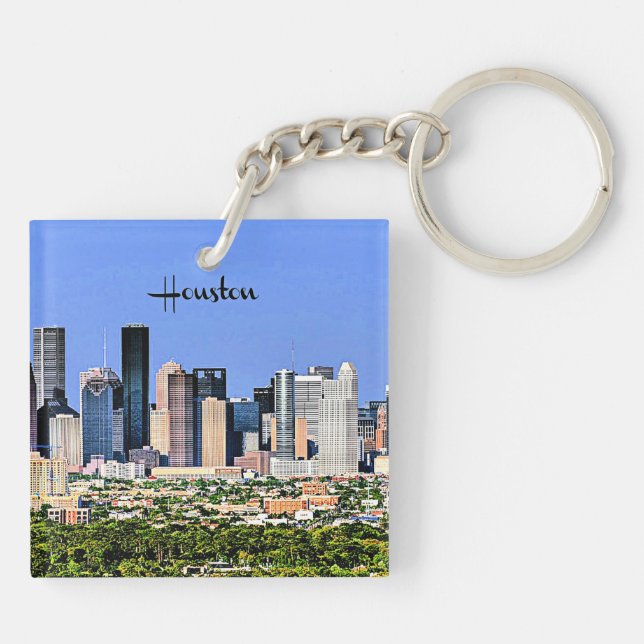Porte-clefs Houston, Texas pittoresque, photo de la ville (Dos)
