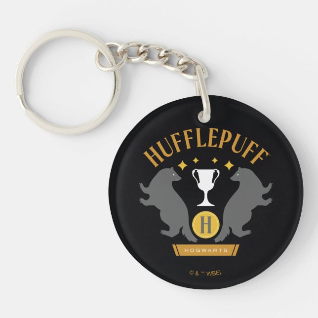 Porte-clefs HUFFLEPUFF™ Badger and Cup House Pride Graphisme (Devant)
