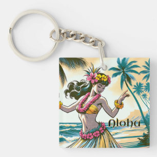 Porte-clefs Hula Dancer sur les îles Hawaiiennes Aloha