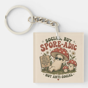 Porte-clefs Humeur Sporadique – Design Rétro Champignon Mignon