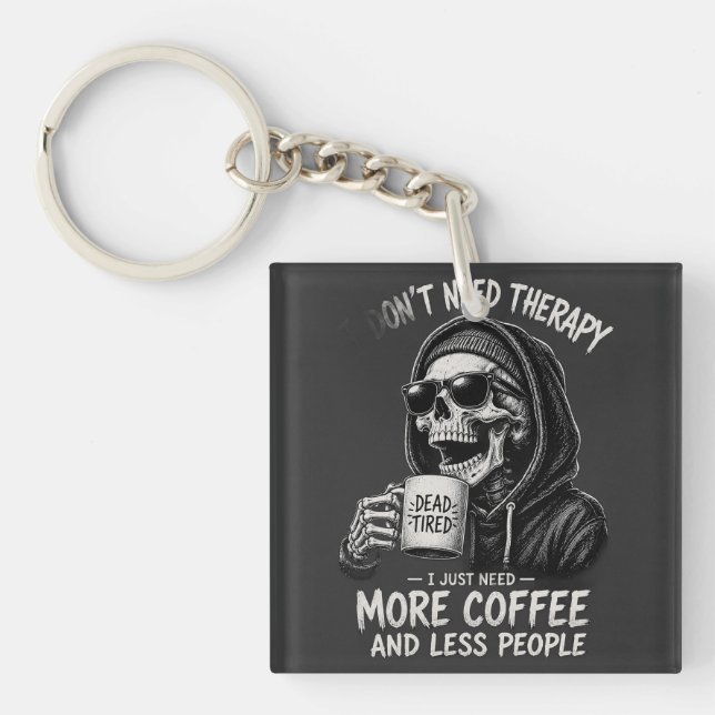 Porte-clefs Humour de squelette drôle (Devant)