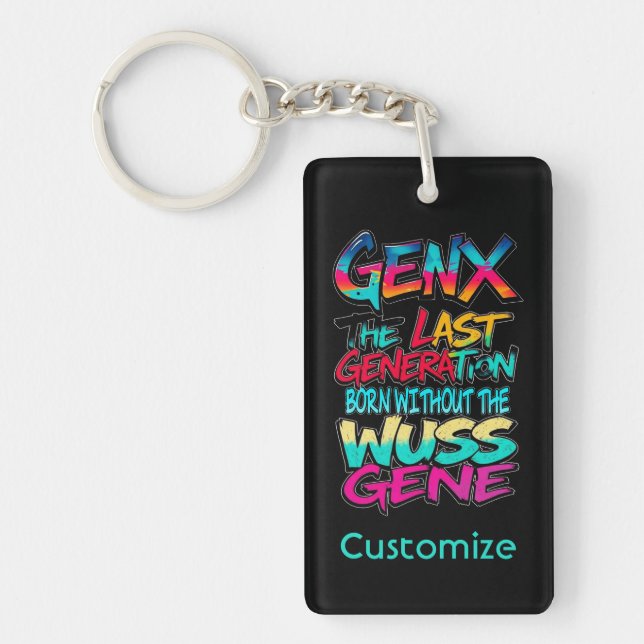 Porte-clefs Humour Génération X (Devant)