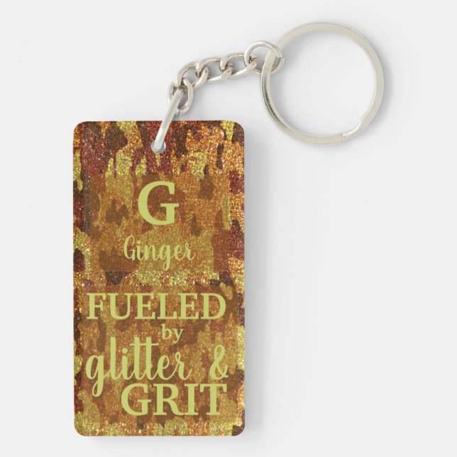 Porte-clefs Hunter Orange Camouflage Glitter Camo Name (Dos)