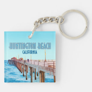 Porte-clefs Huntington Beach Pier Californie Vintage