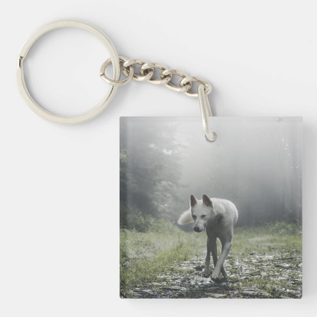Porte-clefs Husky Sibérien Blanc (Devant)