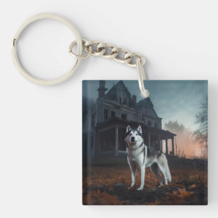 Porte-clefs Husky sibérien Halloween Épouvantable