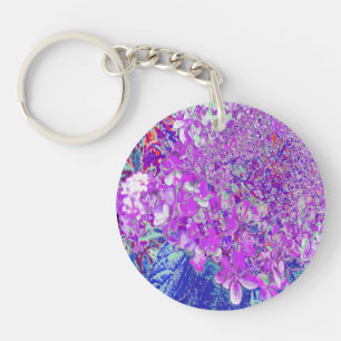 Porte-clefs Hydrangea Limelight Élégant Violet et Bleu