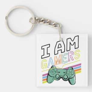Porte-clefs I Am Gamers - Retro Neon Design de jeux