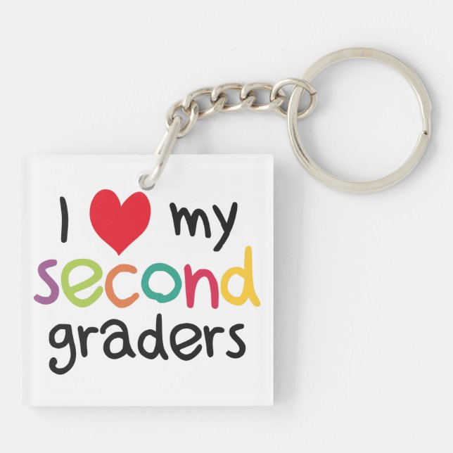 Porte-clefs I coeur mon deuxième amour de professeur de (Dos)