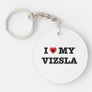 Porte-clefs I coeur mon porte - clé d'acrylique de Vizsla