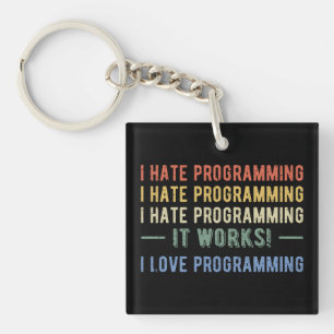 Porte-clefs I Hate Programmation - Drôle Programmeur I