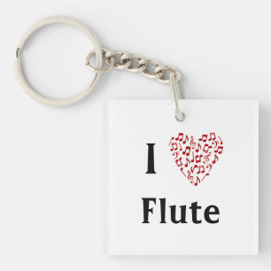 Porte-clefs I Heart Flute - Instrument de musique