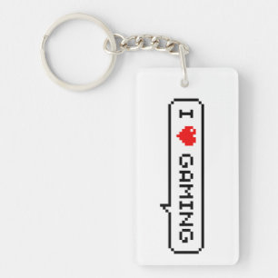 Porte-clefs I Heart Gaming I Love Gaming Simple Pixel Art