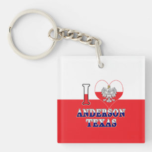 Porte-clefs I Heart Love Anderson Texas