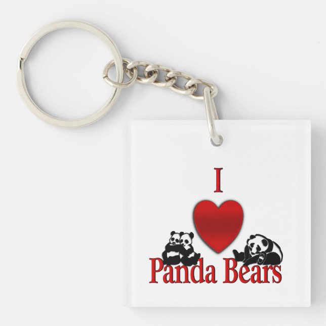 Porte-clefs I Heart Panda Bears (Devant)