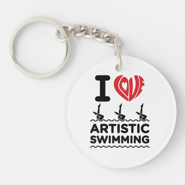 Porte-clefs I Love Artistic Swimmer Synchro (Devant)
