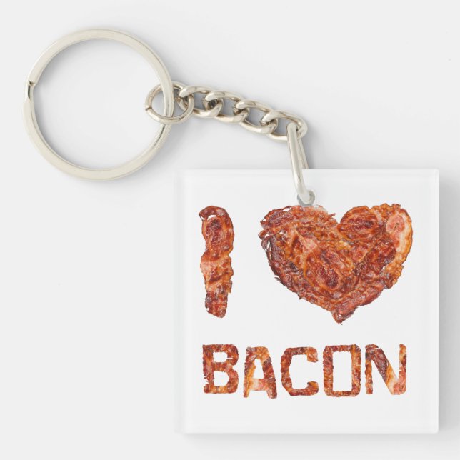 Porte-clefs I Love Bacon (Devant)