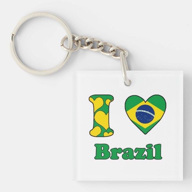 Porte-clefs I love Brazil (Devant)