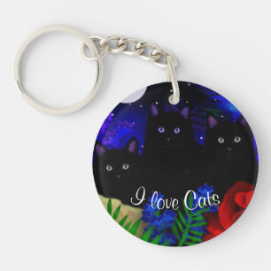 Porte-clefs "I Love Cats"
