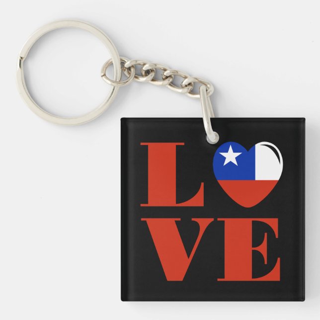 Porte-clefs I love Chile (Devant)
