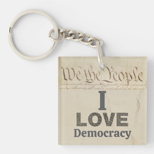 Porte-clefs I Love Democracy Keychain (Devant)