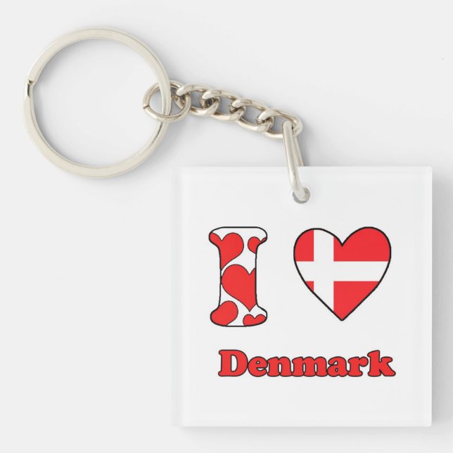 Porte-clefs I love Denmark (Devant)