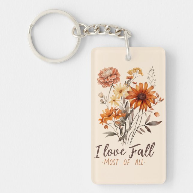 Porte-clefs I Love Fall Most All - Autumn Foliage (Devant)