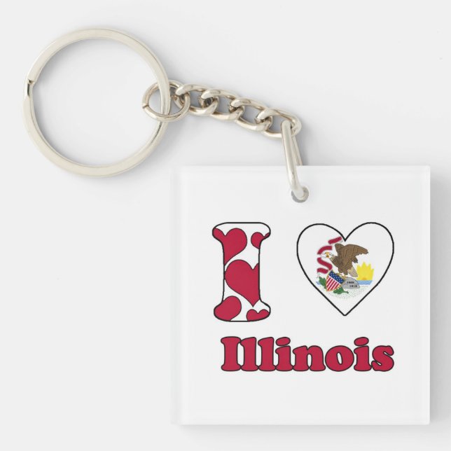 Porte-clefs I love Illinois (Devant)