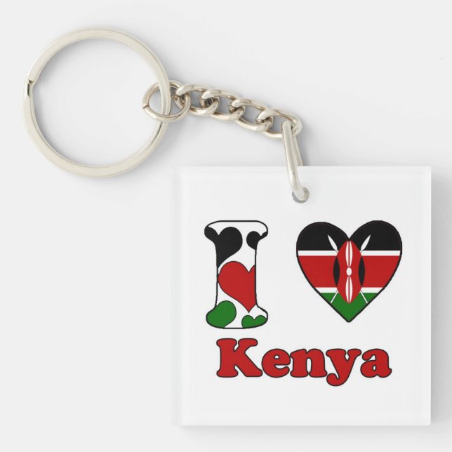 Porte-clefs I love Kenya (Devant)