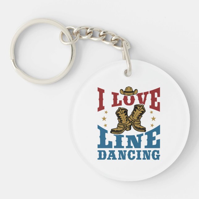 Porte-clefs I Love Line Dancing (Devant)