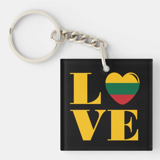 Porte-clefs I love Lithuania (Devant)